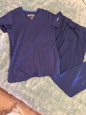 GREY’S ANATOMY Active Navy Scrub Top XSmall and Pants Small